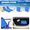 Costway 3-Piece Beach Lounge Chair Mat Set 2 Adjustable Lounge Chairs with Table Blue\Stripe